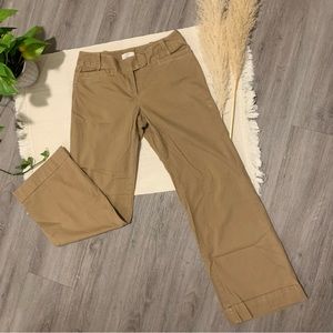 Ann Taylor Loft Petites Marisa Cut Wide Leg Tan Khakis